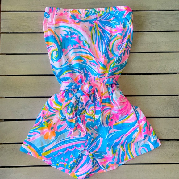 Lilly Pulitzer Ritz Strapless Romper. - Picture 2 of 3